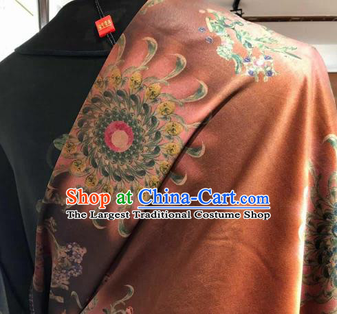 Asian Chinese Traditional Pattern Design Orange Gambiered Guangdong Gauze Fabric Silk Material