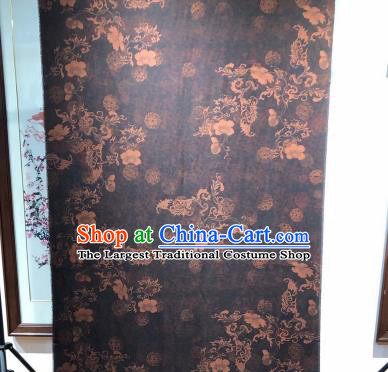 Asian Chinese Traditional Pattern Design Deep Grey Gambiered Guangdong Gauze Fabric Silk Material