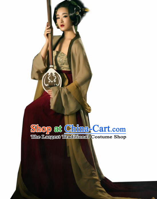 Chinese Ancient Courtesan Hanfu Dress Traditional Tang Dynasty Court Lady Dance Costumes for Women