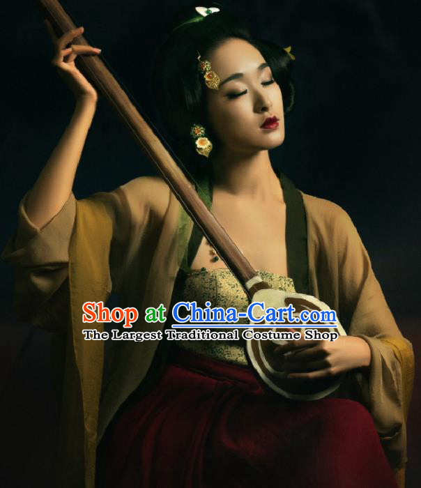 Chinese Ancient Courtesan Hanfu Dress Traditional Tang Dynasty Court Lady Dance Costumes for Women