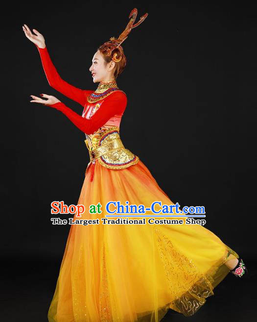 Chinese Spring Festival Gala Classical Dance Veil Dress Traditional Chorus Costume for Women