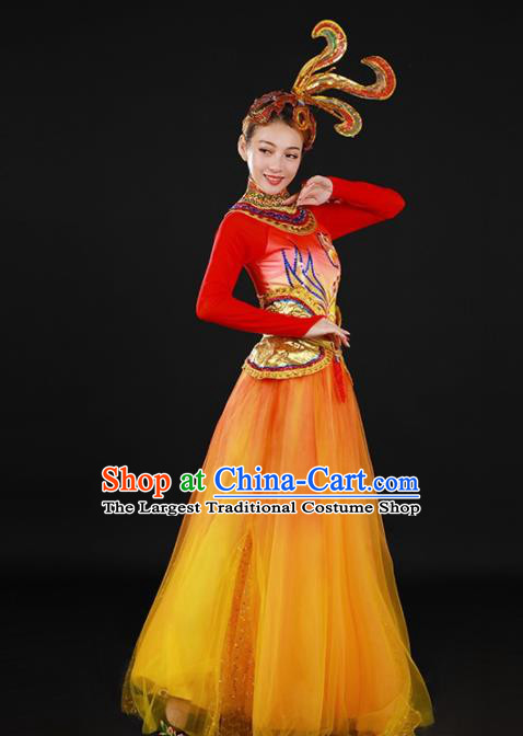 Chinese Spring Festival Gala Classical Dance Veil Dress Traditional Chorus Costume for Women