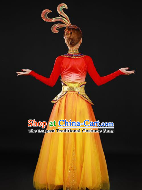 Chinese Spring Festival Gala Classical Dance Veil Dress Traditional Chorus Costume for Women