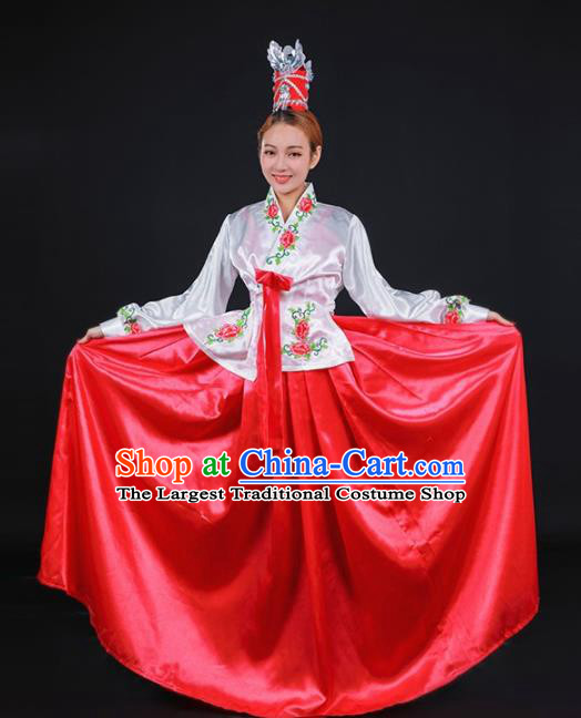 Chinese Traditional Korean Nationality Stage Show Dress Ethnic Minority Folk Dance Costume for Women