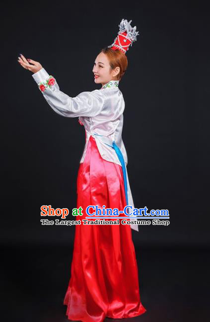 Chinese Traditional Korean Nationality Stage Show Dress Ethnic Minority Folk Dance Costume for Women