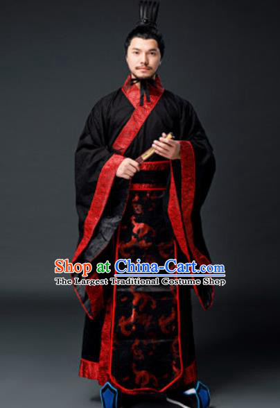 Traditional Chinese Han Dynasty Minister Clothing Ancient Drama Royal King Costume for Men