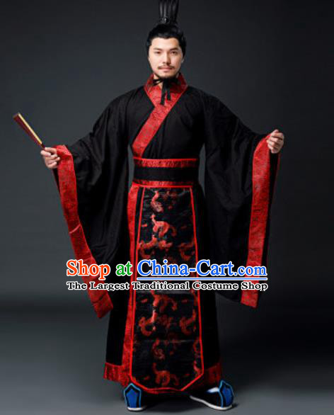 Traditional Chinese Han Dynasty Minister Clothing Ancient Drama Royal King Costume for Men