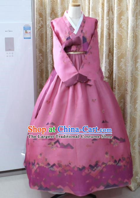 Korean Traditional Garment Hanbok Lilac Blouse and Dress Outfits Asian Korea Fashion Costume for Women
