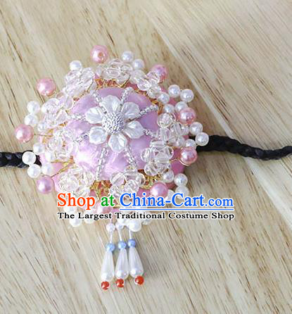 Korean Traditional Court Bride Beads Rosy Hairband Asian Korea Fashion Wedding Hair Accessories for Women