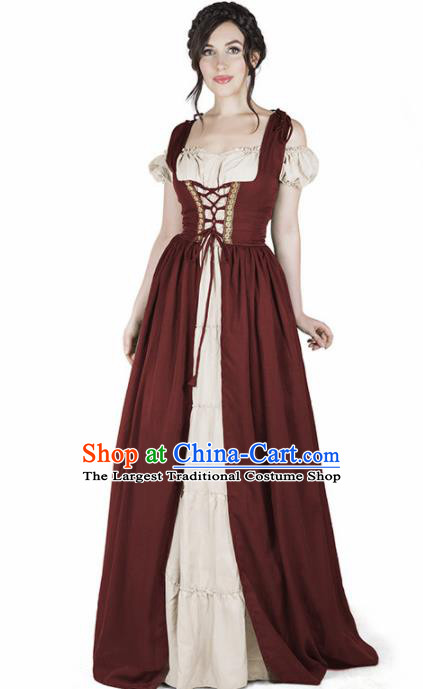 Western Halloween Cosplay Housemaid Dress European Traditional Middle Ages Female Civilian Costume for Women