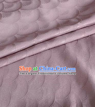 Asian Chinese Classical Scale Pattern Design Lilac Brocade Jacquard Fabric Traditional Cheongsam Silk Material