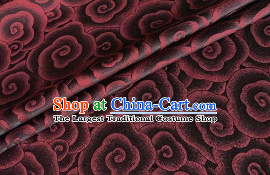 Asian Chinese Classical Clouds Pattern Design Brown Brocade Jacquard Fabric Traditional Cheongsam Silk Material