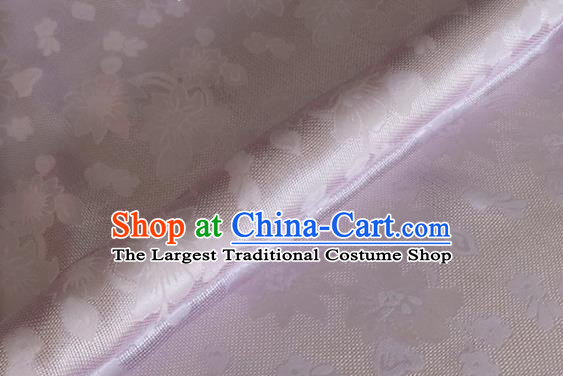 Asian Chinese Classical Flowers Pattern Design Lilac Brocade Jacquard Fabric Traditional Cheongsam Silk Material