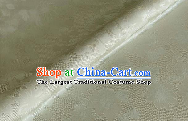 Asian Chinese Classical Flowers Pattern Design Light Green Brocade Jacquard Fabric Traditional Cheongsam Silk Material