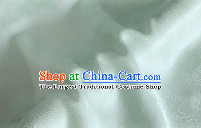 Asian Chinese Classical Feather Pattern Design Pea Green Brocade Jacquard Fabric Traditional Cheongsam Silk Material