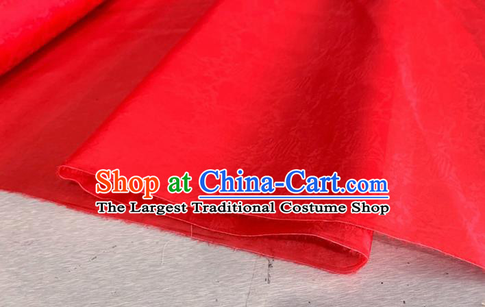 Asian Chinese Classical Phoenix Peony Pattern Design Red Organza Jacquard Fabric Traditional Cheongsam Silk Material