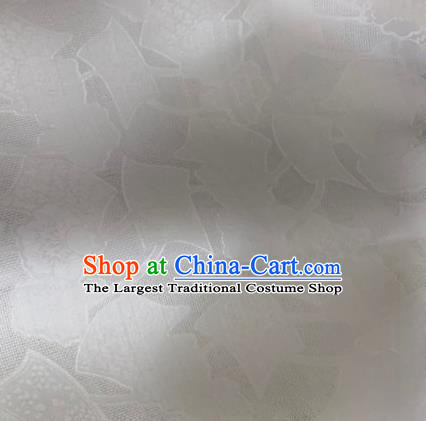 Asian Chinese Classical Pattern Design White Organza Jacquard Fabric Traditional Cheongsam Silk Material