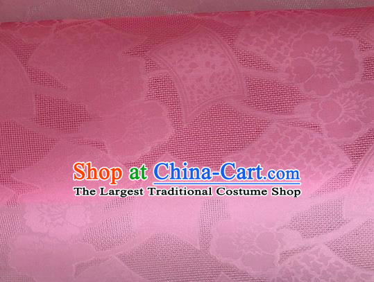 Asian Chinese Classical Pattern Design Rosy Organza Jacquard Fabric Traditional Cheongsam Silk Material