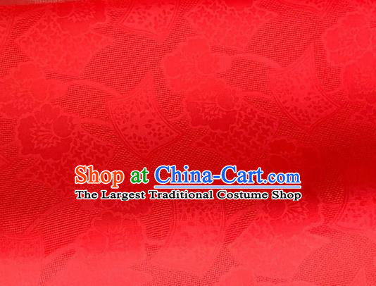 Asian Chinese Classical Pattern Design Red Organza Jacquard Fabric Traditional Cheongsam Silk Material