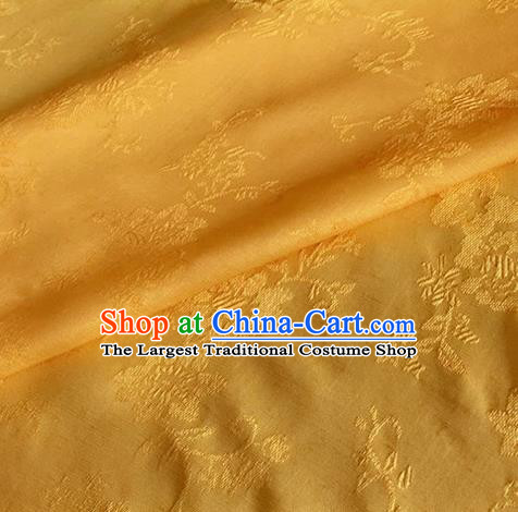 Asian Chinese Classical Pattern Design Yellow Jacquard Fabric Traditional Cheongsam Silk Material