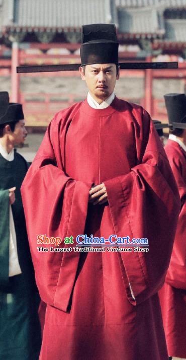 Traditional Chinese Ancient Palace Assistant Secretary Drama Royal Nirvana Lu Ying Costumes and Hat for Men