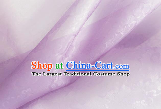 Asian Chinese Classical Auspicious Clouds Pattern Design Lilac Brocade Jacquard Fabric Traditional Cheongsam Silk Material