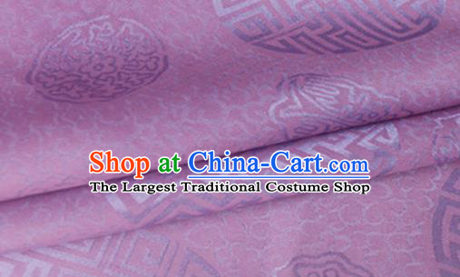 Asian Chinese Classical Longevity Pattern Design Rosy Brocade Jacquard Fabric Traditional Cheongsam Silk Material