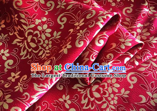 Asian Chinese Classical Twine Pattern Design Wine Red Brocade Jacquard Fabric Traditional Cheongsam Silk Material