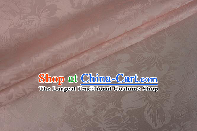 Asian Chinese Classical Rose Pattern Design Light Pink Silk Fabric Traditional Cheongsam Material