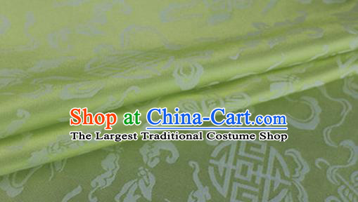 Asian Chinese Classical Ribbon Calabash Pattern Design Light Green Silk Fabric Traditional Cheongsam Material