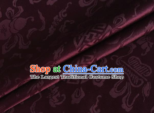 Asian Chinese Classical Ribbon Calabash Pattern Design Amaranth Silk Fabric Traditional Cheongsam Material