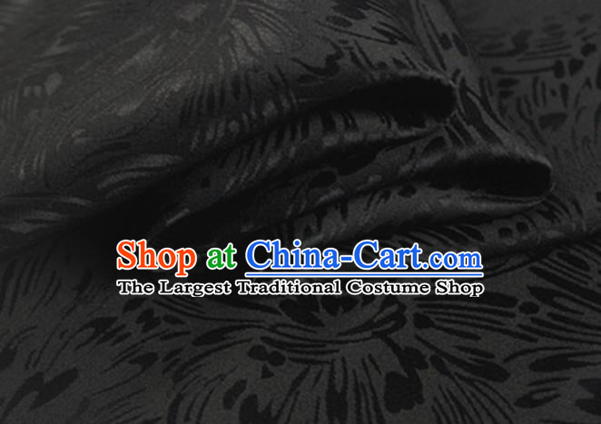 Asian Chinese Classical Pattern Design Black Silk Fabric Traditional Cheongsam Brocade Material