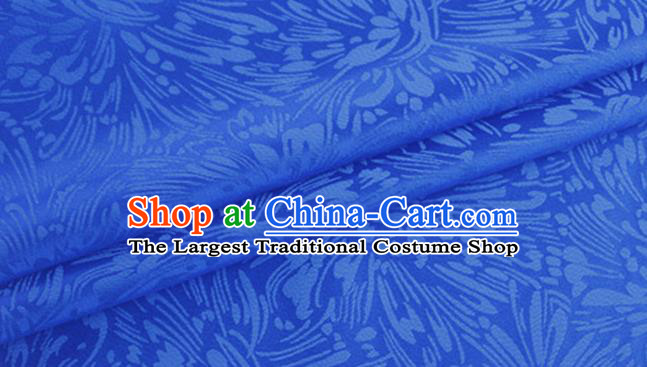 Asian Chinese Classical Pattern Design Royalblue Silk Fabric Traditional Cheongsam Brocade Material