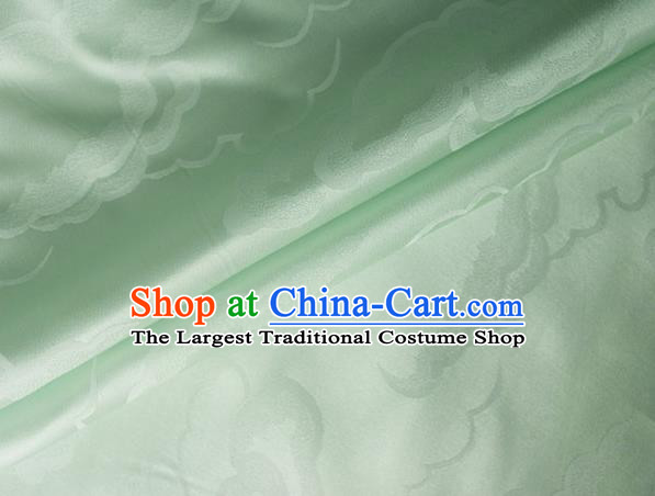 Asian Chinese Classical Cloud Pattern Design Light Green Silk Fabric Traditional Cheongsam Brocade Material