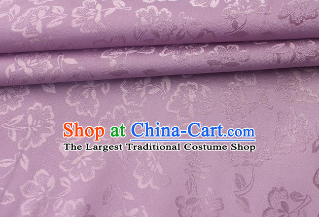 Asian Chinese Classical Flowers Pattern Design Purple Silk Fabric Traditional Cheongsam Brocade Material