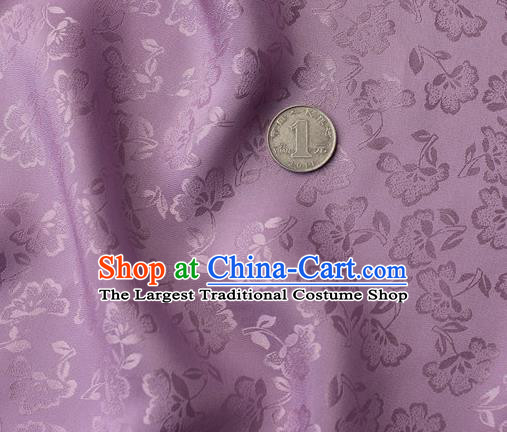 Asian Chinese Classical Flowers Pattern Design Purple Silk Fabric Traditional Cheongsam Brocade Material