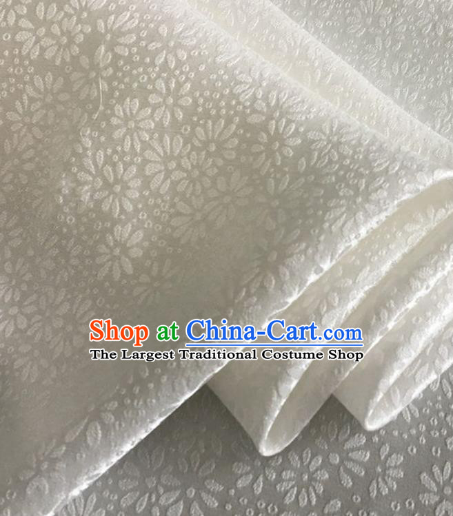 Asian Chinese Classical Jacquard Pattern Design White Brocade Fabric Traditional Cheongsam Silk Material