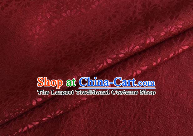 Asian Chinese Classical Jacquard Pattern Design Wine Red Brocade Fabric Traditional Cheongsam Silk Material