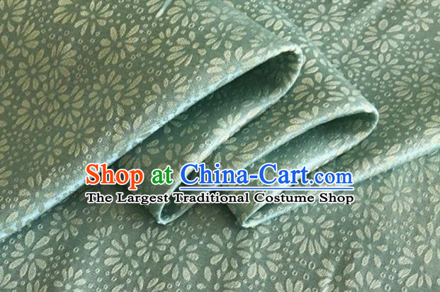 Asian Chinese Classical Jacquard Pattern Design Green Brocade Fabric Traditional Cheongsam Silk Material