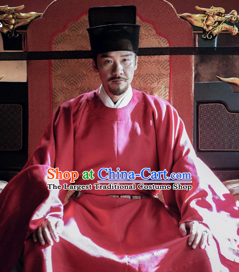 Traditional Chinese Ancient Song Dynasty Emperor Clothing Drama Royal Nirvana Xiao Jian Costumes and Hat for Men