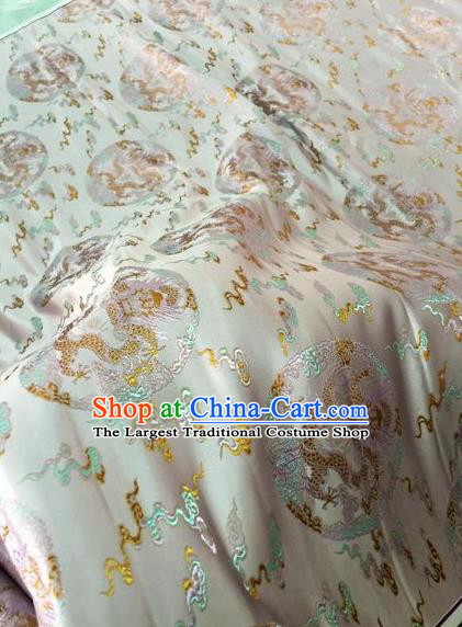 Asian Chinese Classical Cloud Dragon Pattern Design Pink Silk Fabric Traditional Nanjing Brocade Material