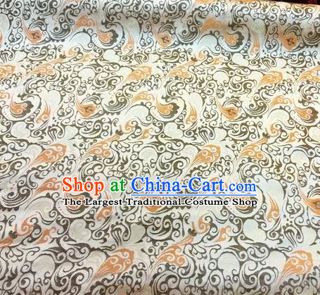 Asian Chinese Classical Pattern Design Beige Silk Fabric Traditional Nanjing Brocade Material