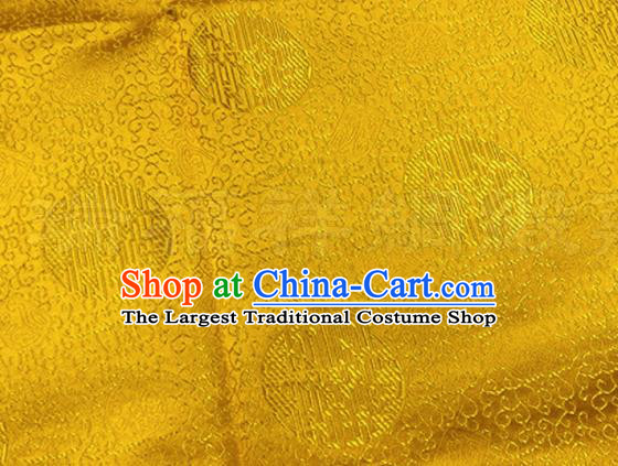 Asian Chinese Classical Pattern Design Golden Brocade Fabric Traditional Silk Material