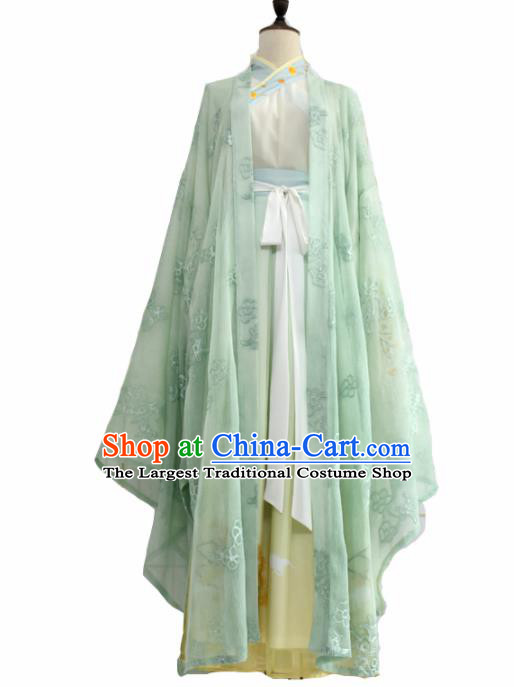 Chinese Ancient Royal Princess Embroidered Dress Traditional Jin Dynasty Female Scholar Costumes for Women