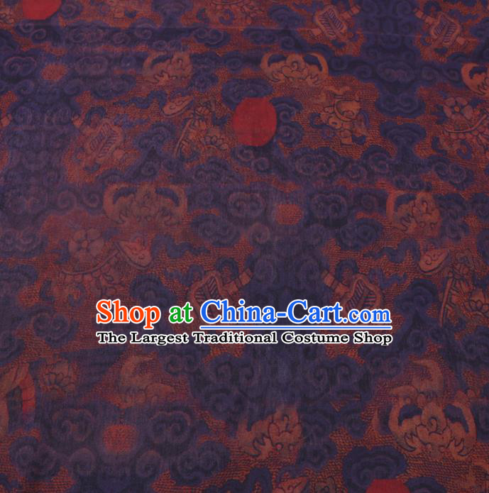 Chinese Cheongsam Classical Sunrise Pattern Design Khaki Watered Gauze Fabric Asian Traditional Silk Material