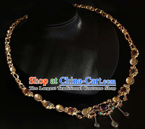 Chinese Traditional Treasure Necklace Handmade Hanfu Necklet Accessories for Women