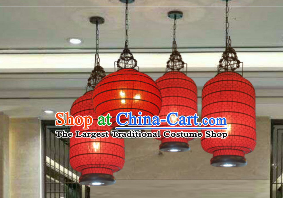 Lucky Red Chinese Classical Handmade Iron Mesh Lantern
