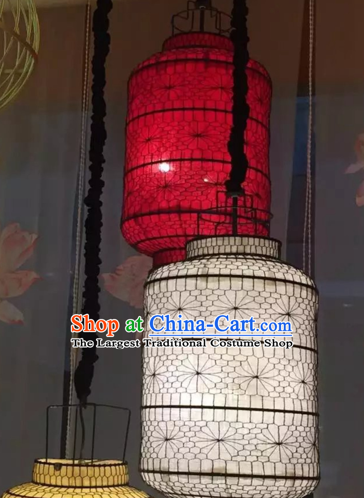 Lucky Red Chinese Classical Handmade Iron Mesh Lantern