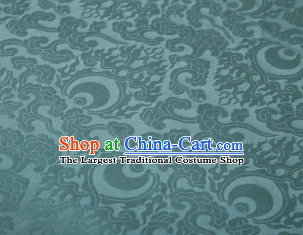 Chinese Classical Clouds Pattern Design Blue Mulberry Silk Fabric Asian Traditional Cheongsam Silk Material