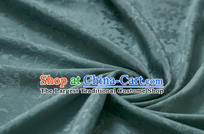 Chinese Classical Fukurokuju Pattern Design Light Green Mulberry Silk Fabric Asian Traditional Cheongsam Silk Material